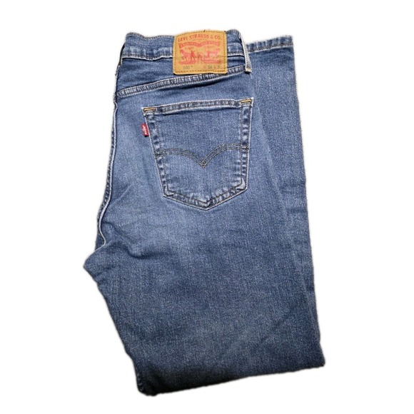 Levi's Blue Jeans Men's 34x30 505 Relaxed Fit Straight Leg Medium Wash Western - Picture 9 of 9